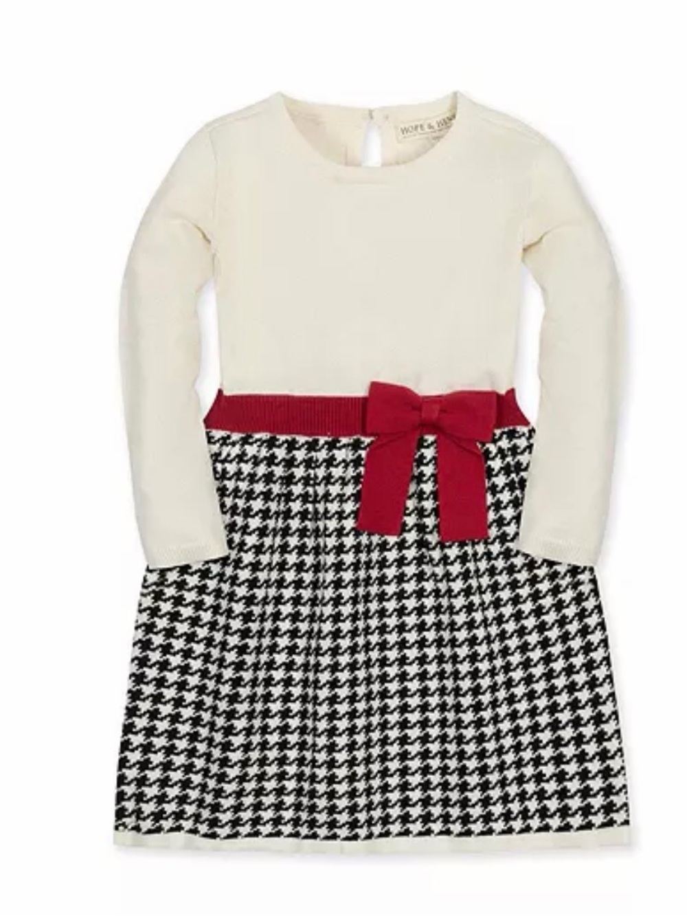 Hope & Henry organic long sleeve skater sweater dress. 100% organic cotton